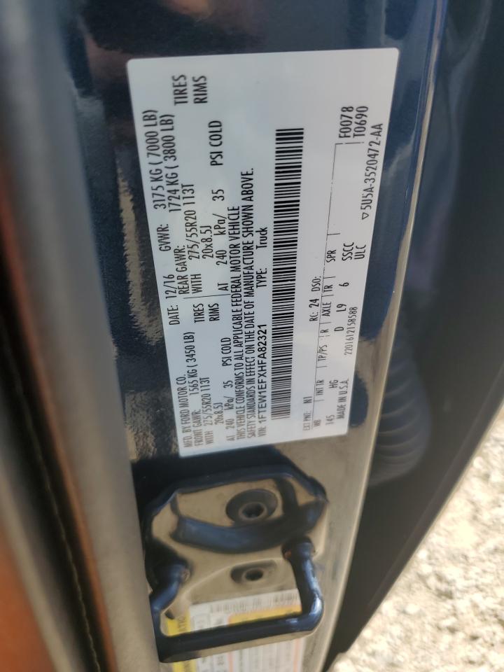 2017 Ford F150 Supercrew VIN: 1FTEW1EFXHFA82321 Lot: 83793105