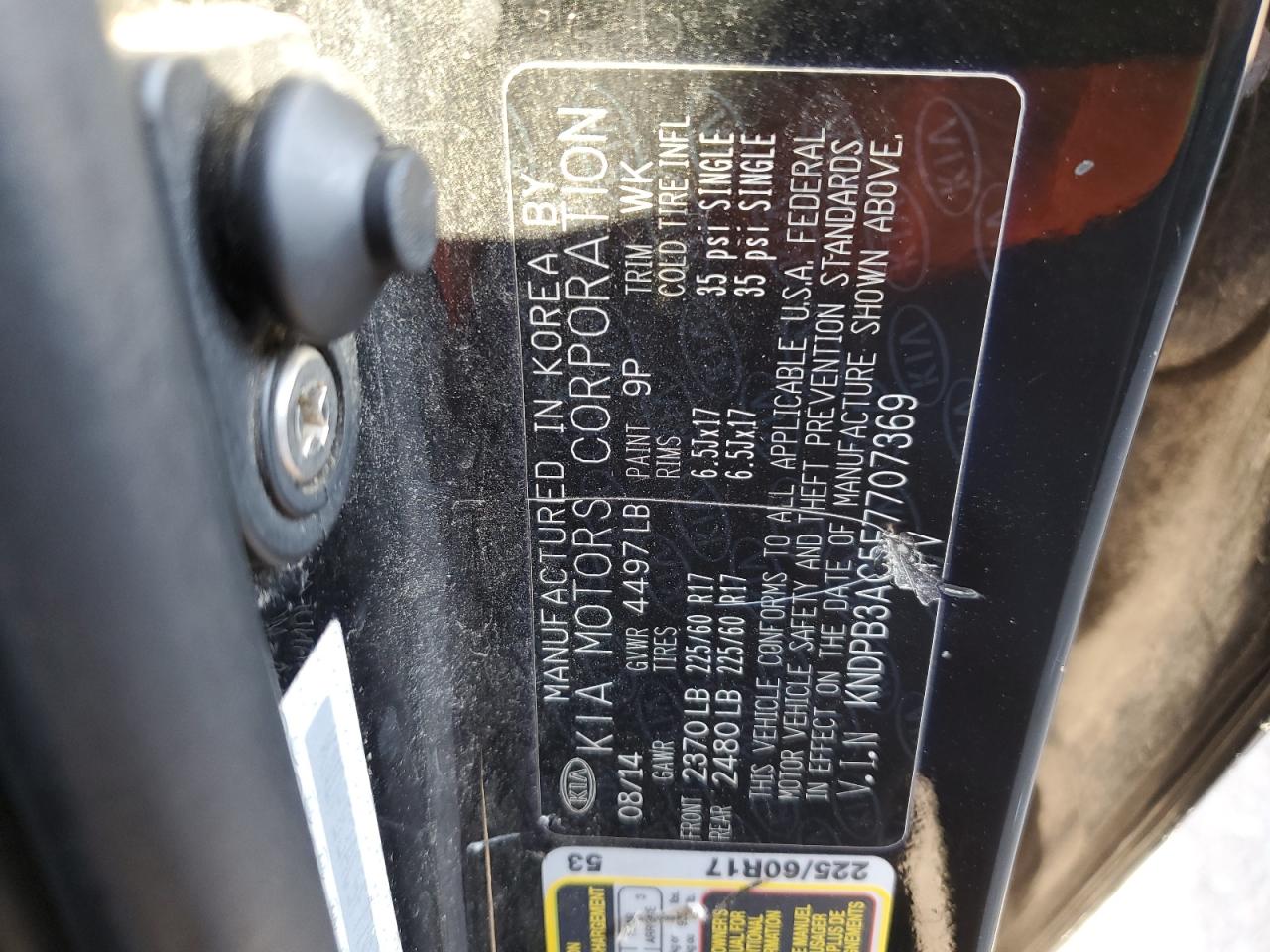 2015 Kia Sportage Lx VIN: KNDPB3AC5F7707369 Lot: 71814305