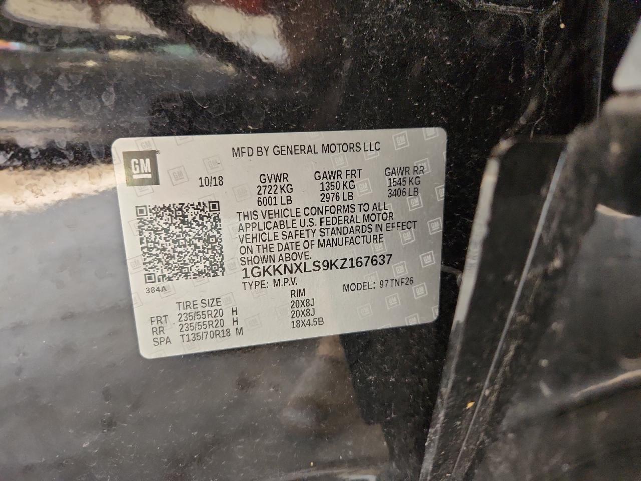 2019 GMC Acadia Denali VIN: 1GKKNXLS9KZ167637 Lot: 81424295