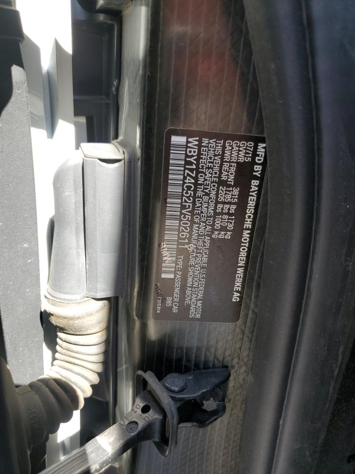 2015 BMW I3 Rex VIN: WBY1Z4C52FV502611 Lot: 70776875