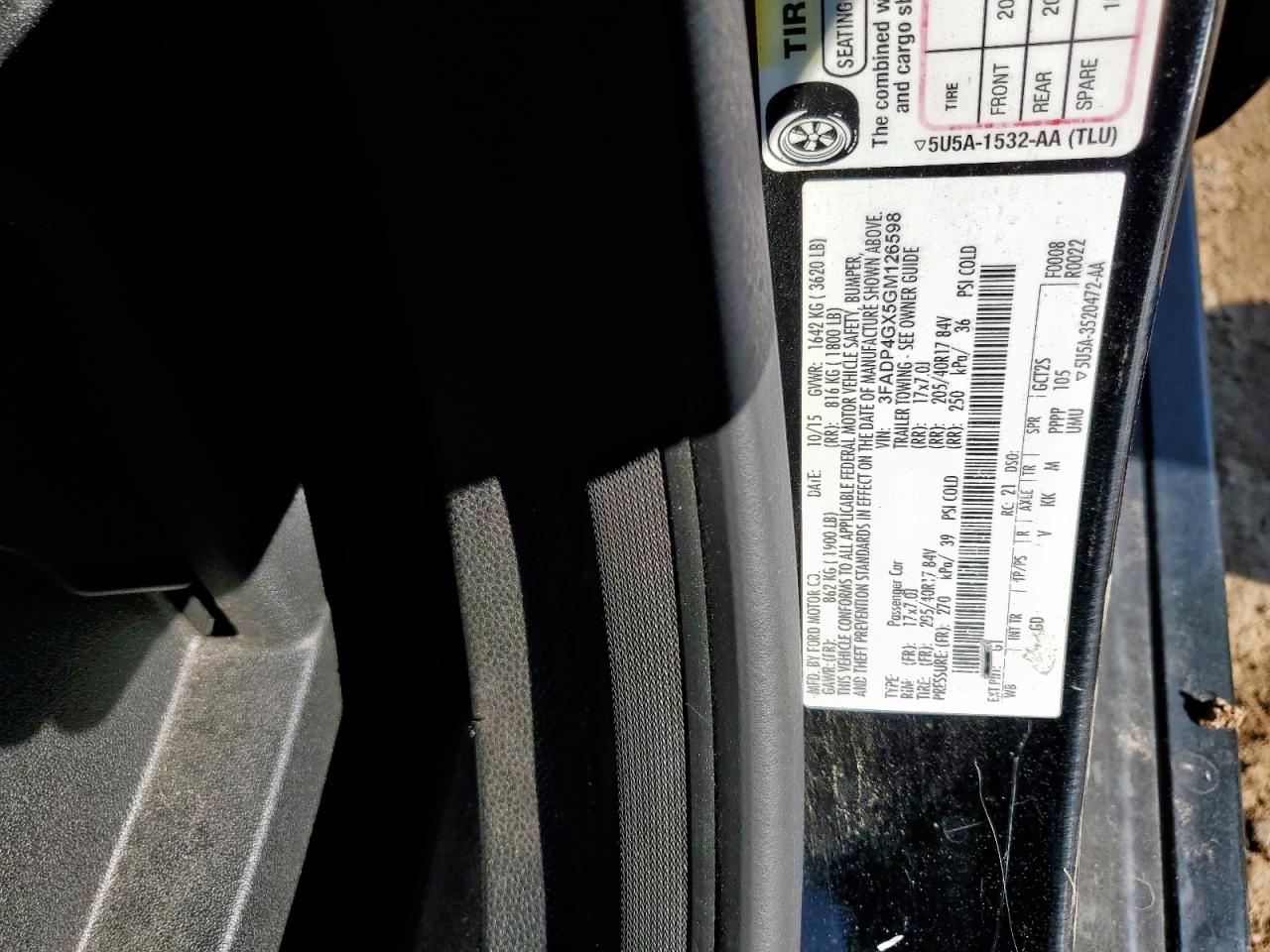 2016 Ford Fiesta St VIN: 3FADP4GX5GM126598 Lot: 80559255