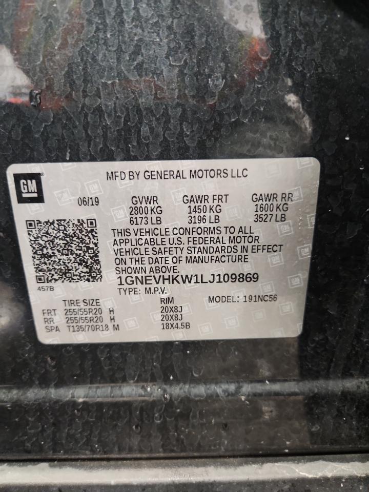 2020 Chevrolet Traverse Lt VIN: 1GNEVHKW1LJ109869 Lot: 81611705