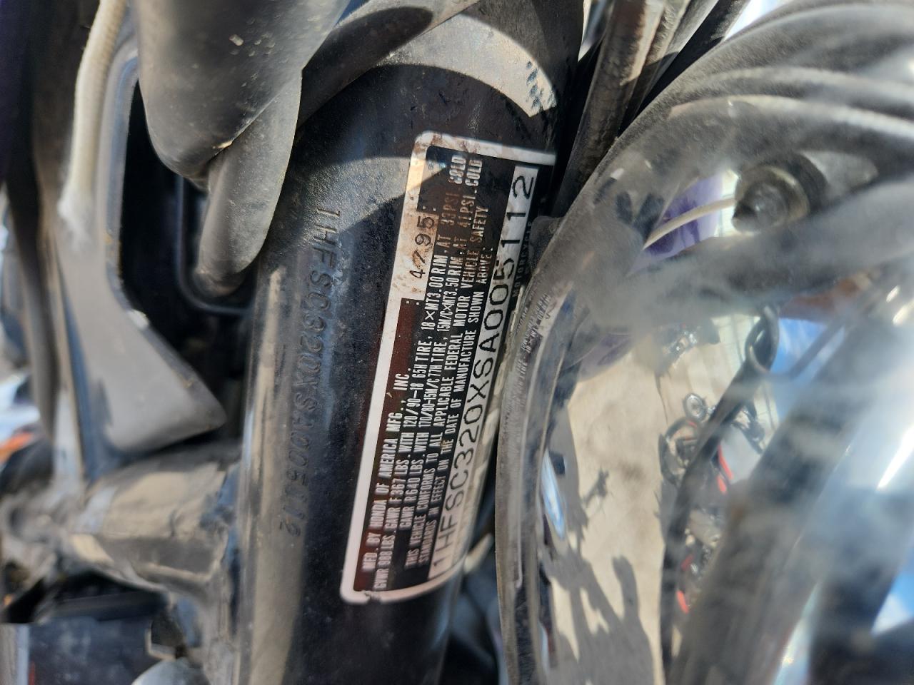 1995 Honda Vt1100 C2 VIN: 1HFSC320XSA005112 Lot: 71740435