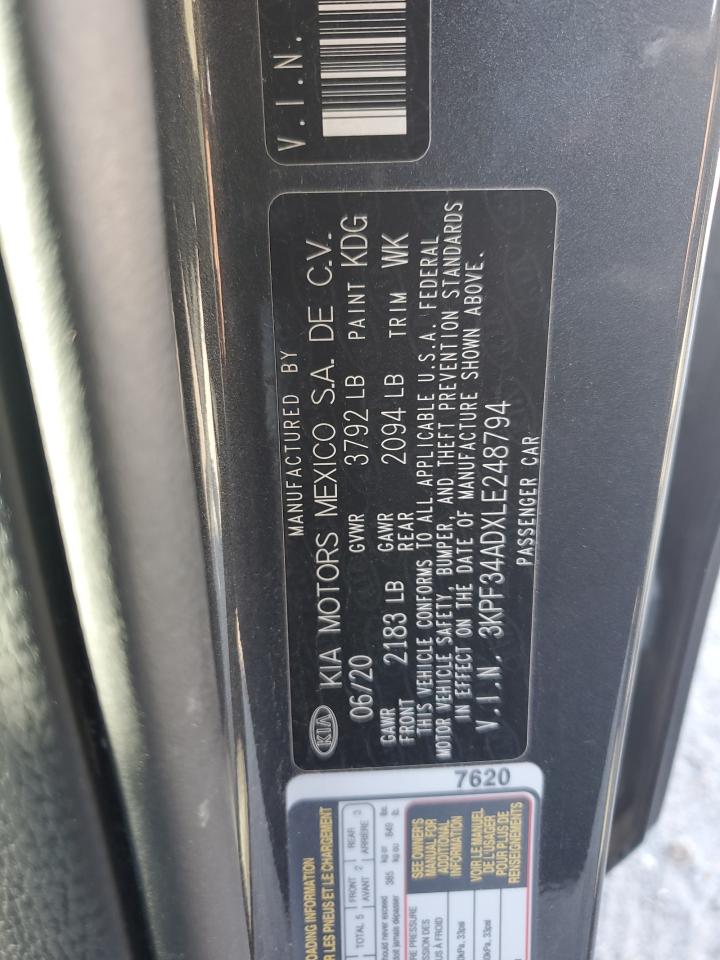 2020 Kia Forte Gt Line VIN: 3KPF34ADXLE248794 Lot: 84256385