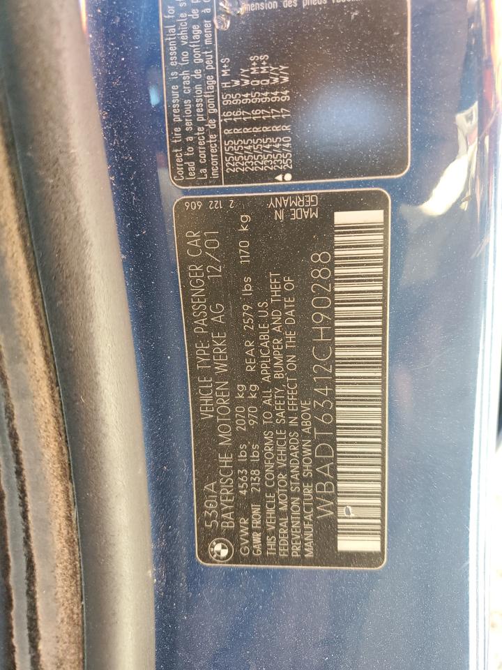 2002 BMW 530 I Automatic VIN: WBADT63412CH90288 Lot: 71189225