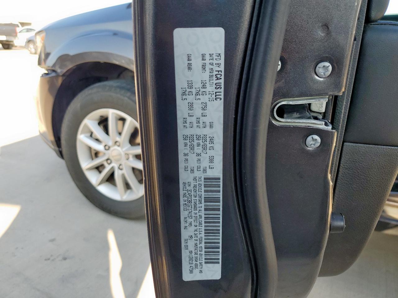 2016 Dodge Journey Sxt VIN: 3C4PDCBB1GT174157 Lot: 72072915