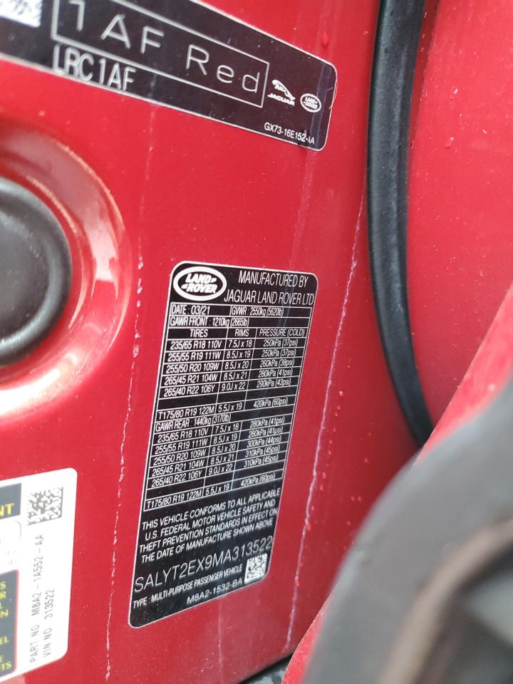 2021 Land Rover Range Rover Velar R-Dynamic S VIN: SALYT2EX9MA313522 Lot: 84025405