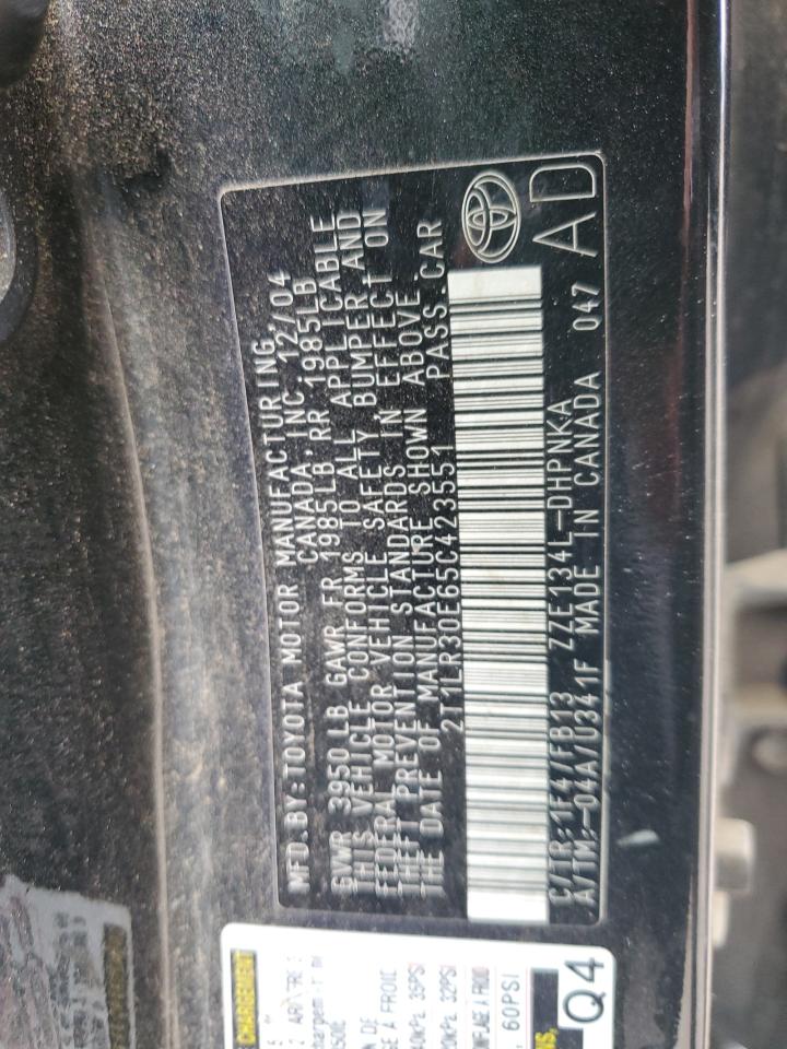 2005 Toyota Corolla Matrix Base VIN: 2T1LR30E65C423551 Lot: 81603345
