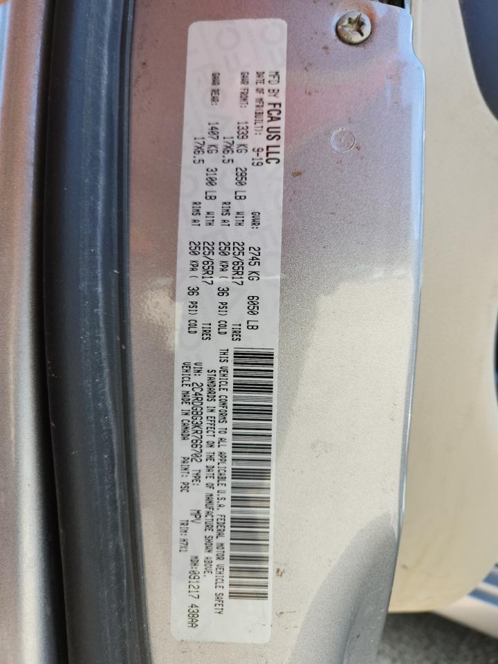 2019 Dodge Grand Caravan Se VIN: 2C4RDGBG3KR766702 Lot: 81820245