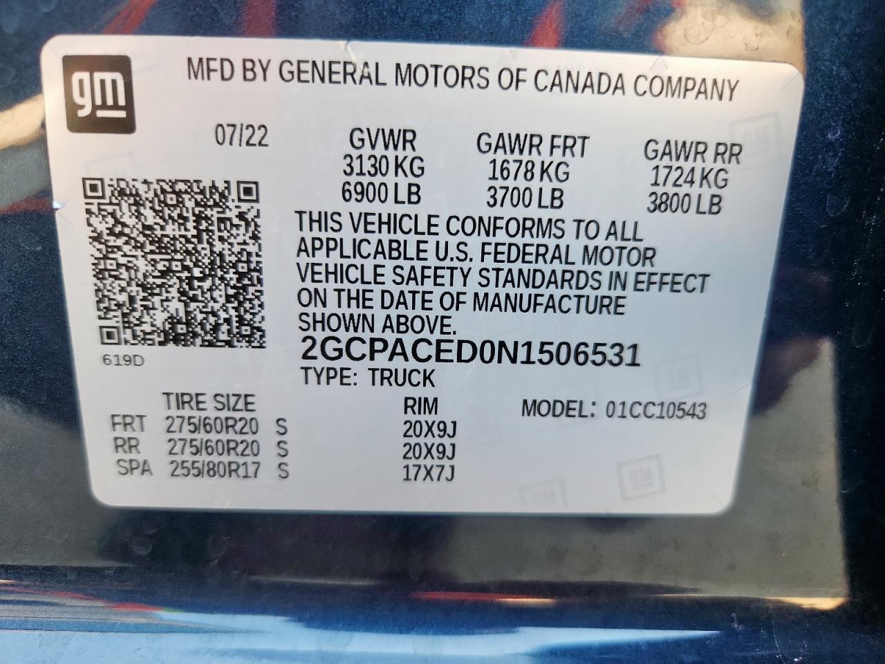 2022 Chevrolet Silverado C1500 Lt VIN: 2GCPACED0N1506531 Lot: 72090355