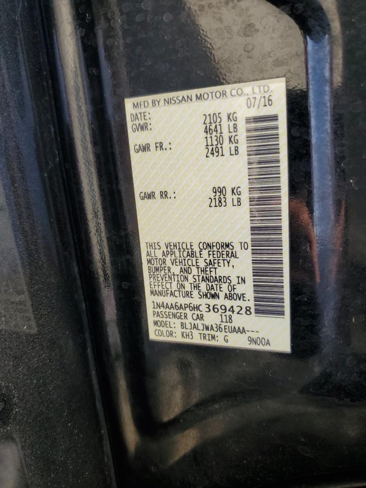 2017 Nissan Maxima 3.5S VIN: 1N4AA6AP6HC369428 Lot: 84018895