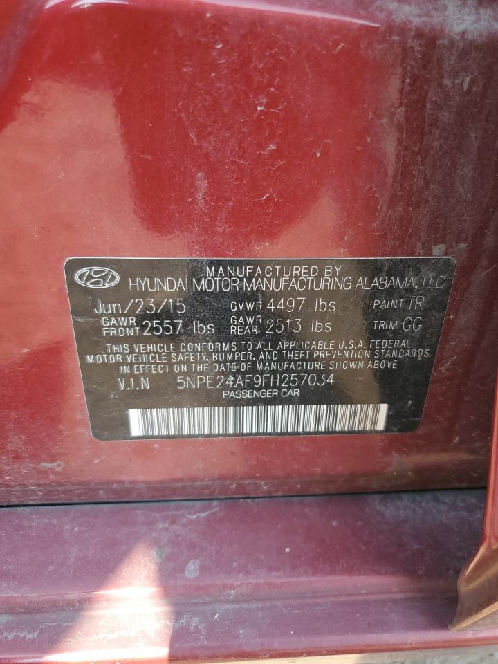 2015 Hyundai Sonata Se VIN: 5NPE24AF9FH257034 Lot: 71279175