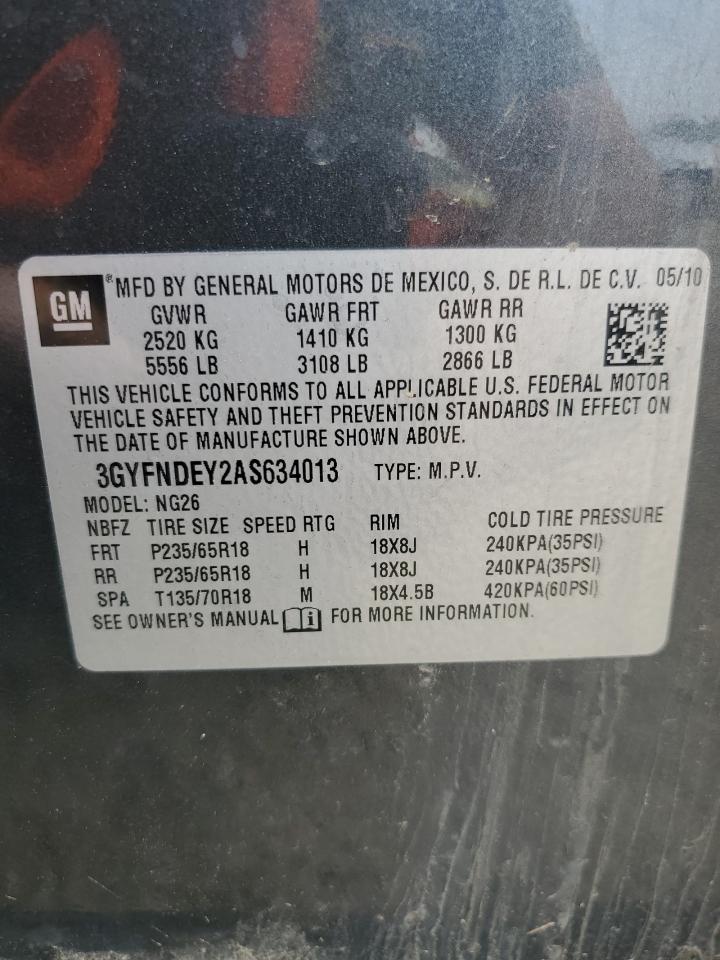 2010 Cadillac Srx Luxury Collection VIN: 3GYFNDEY2AS634013 Lot: 72029615