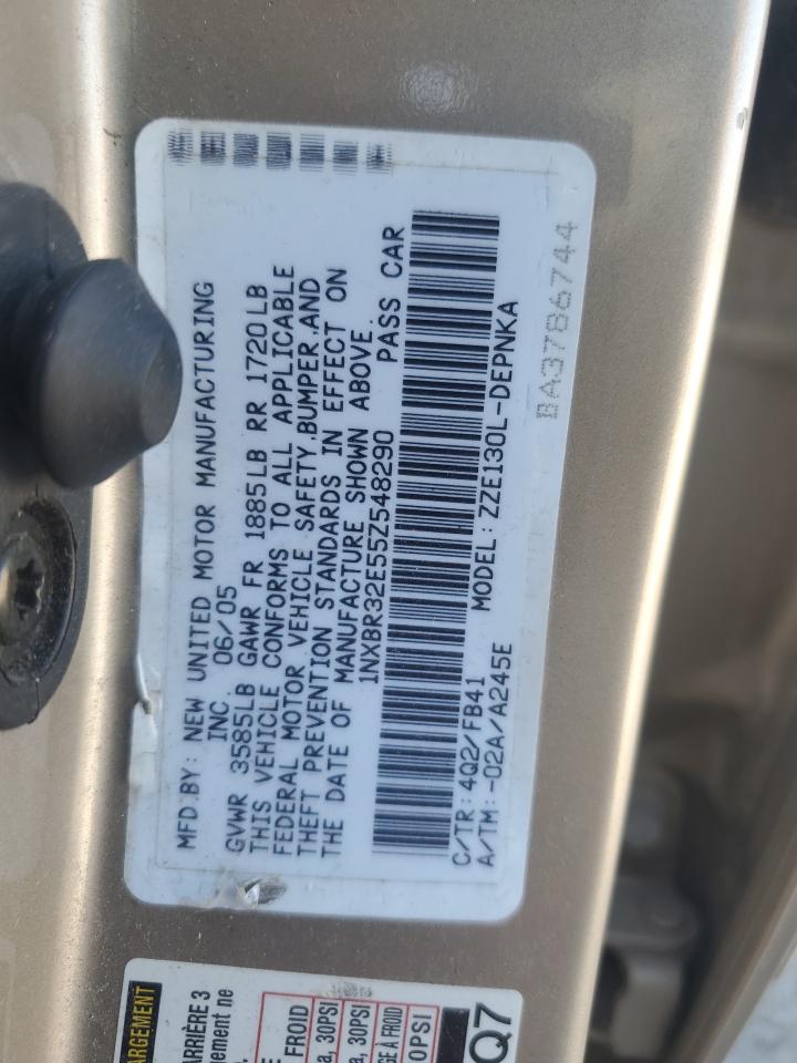 2005 Toyota Corolla Ce VIN: 1NXBR32E55Z548290 Lot: 81085285