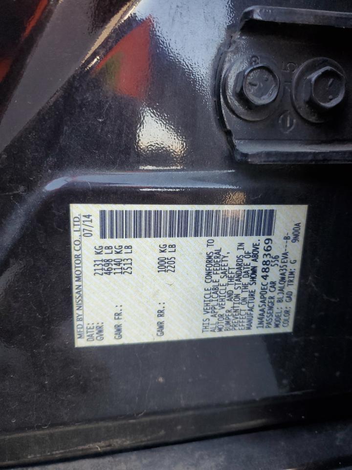 2014 Nissan Maxima S VIN: 1N4AA5AP0EC488369 Lot: 71861855