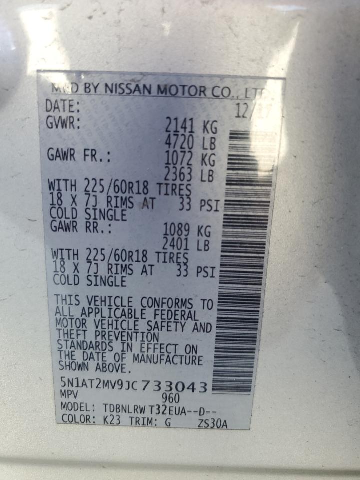 2018 Nissan Rogue S VIN: 5N1AT2MV9JC733043 Lot: 80561055