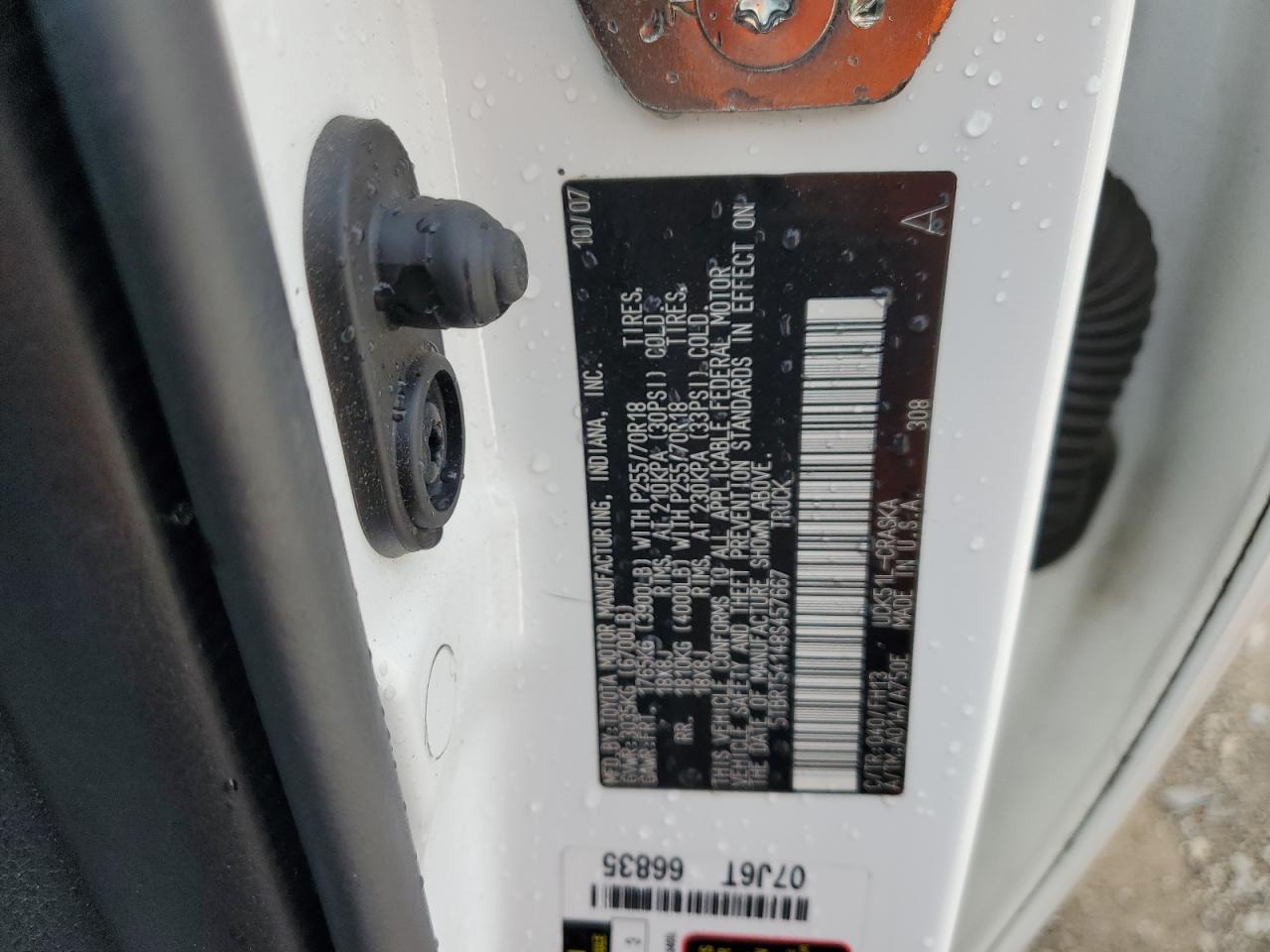 2008 Toyota Tundra Double Cab VIN: 5TBRT54148S457667 Lot: 84263405