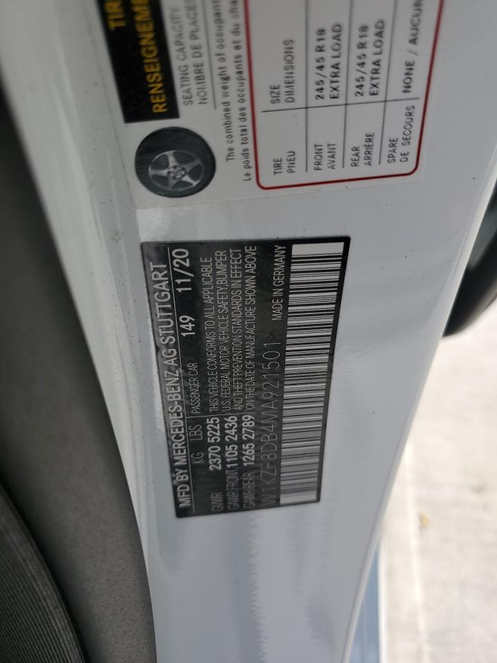 2021 Mercedes-Benz E 350 VIN: W1KZF8DB4MA921501 Lot: 71645755