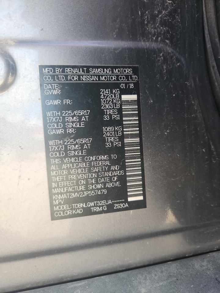 2018 Nissan Rogue S VIN: KNMAT2MV2JP557479 Lot: 83850115