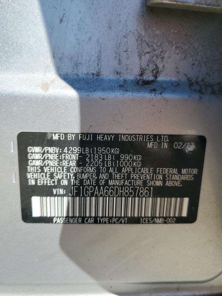 2013 Subaru Impreza VIN: JF1GPAA66DH857861 Lot: 84410715