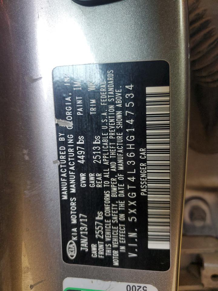 2017 Kia Optima Lx VIN: 5XXGT4L36HG147534 Lot: 83876245