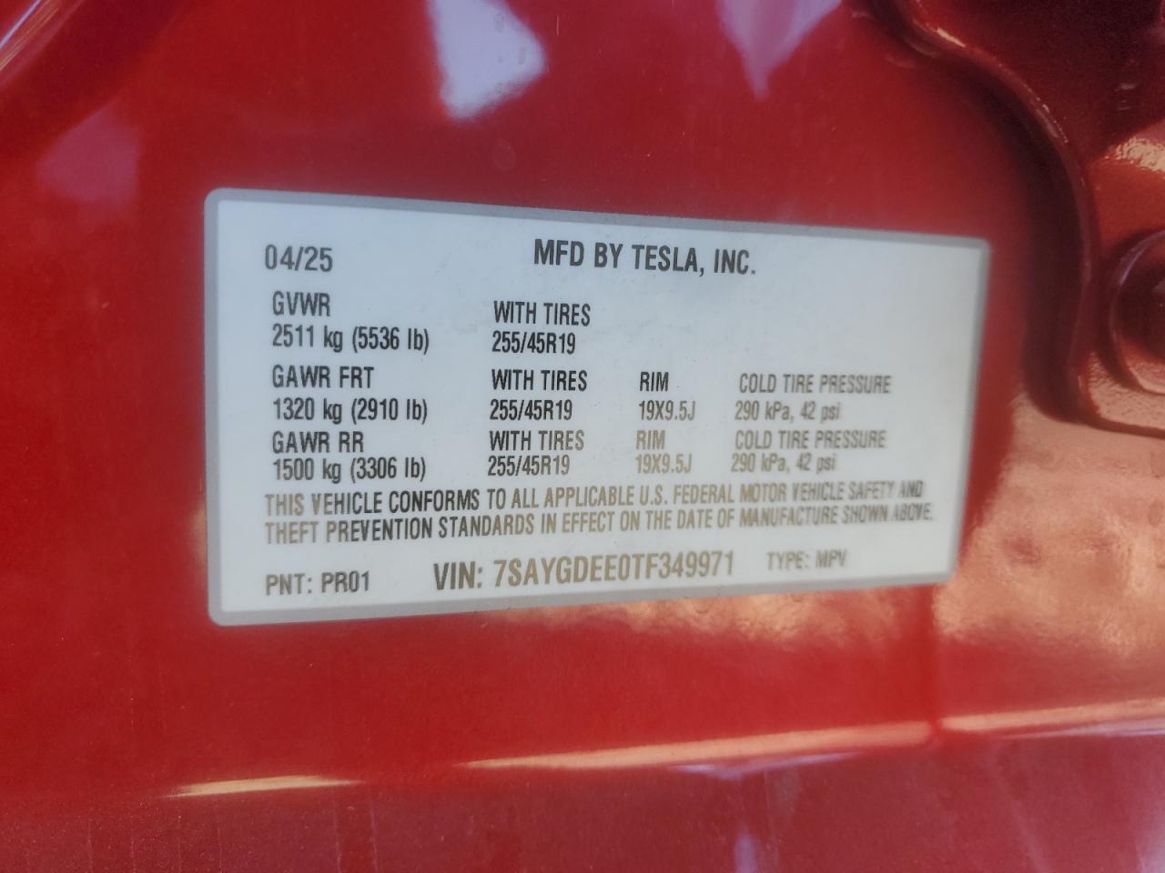 2026 Tesla Model Y VIN: 7SAYGDEE0TF349971 Lot: 81523605