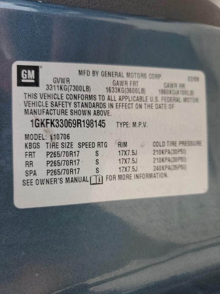 2009 GMC Yukon Slt VIN: 1GKFK33069R198145 Lot: 81145405