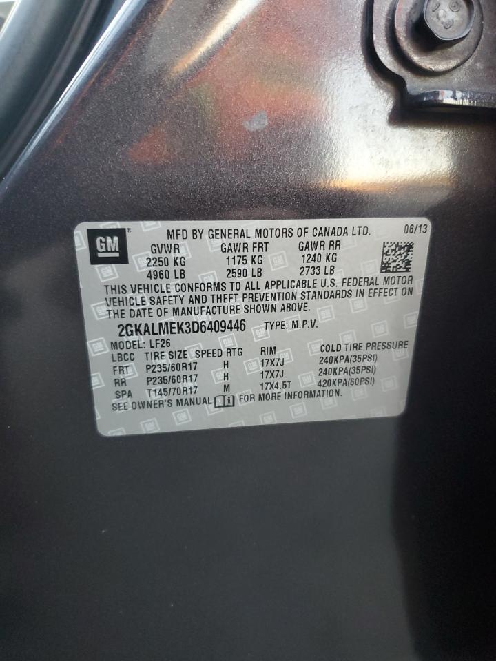 2013 GMC Terrain Sle VIN: 2GKALMEK3D6409446 Lot: 81034595