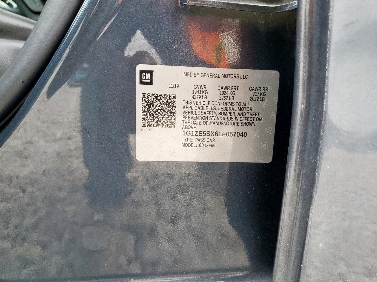 2020 Chevrolet Malibu Premier VIN: 1G1ZE5SX6LF057040 Lot: 83823235