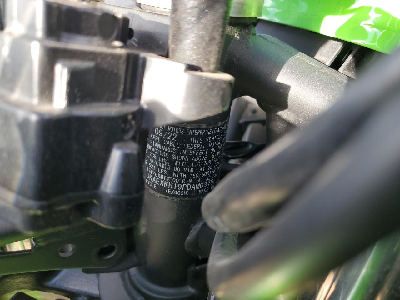 2023 Kawasaki Ex400 VIN: JKAEXKH19PDAM0376 Lot: 81967415