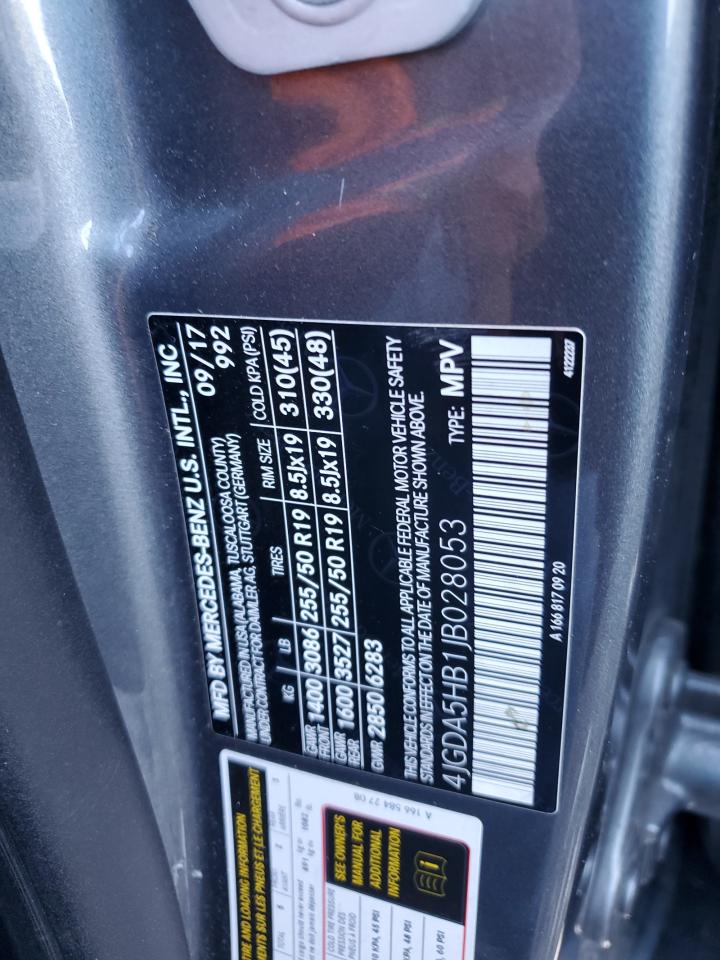 2018 Mercedes-Benz Gle 350 4Matic VIN: 4JGDA5HB1JB028053 Lot: 80378735