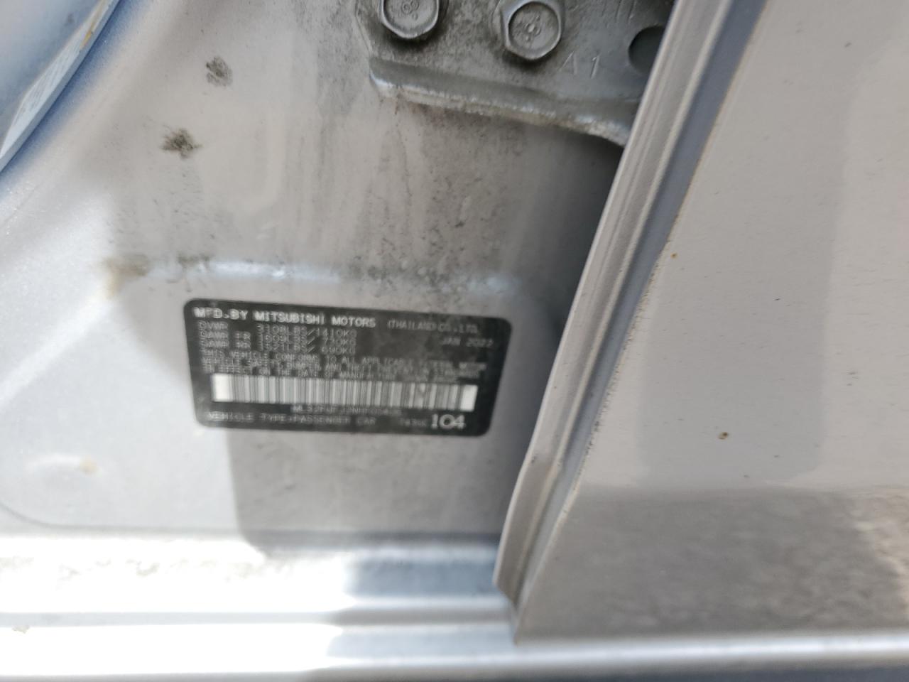 2022 Mitsubishi Mirage G4 Es VIN: ML32FUFJ2NHF05406 Lot: 81843255