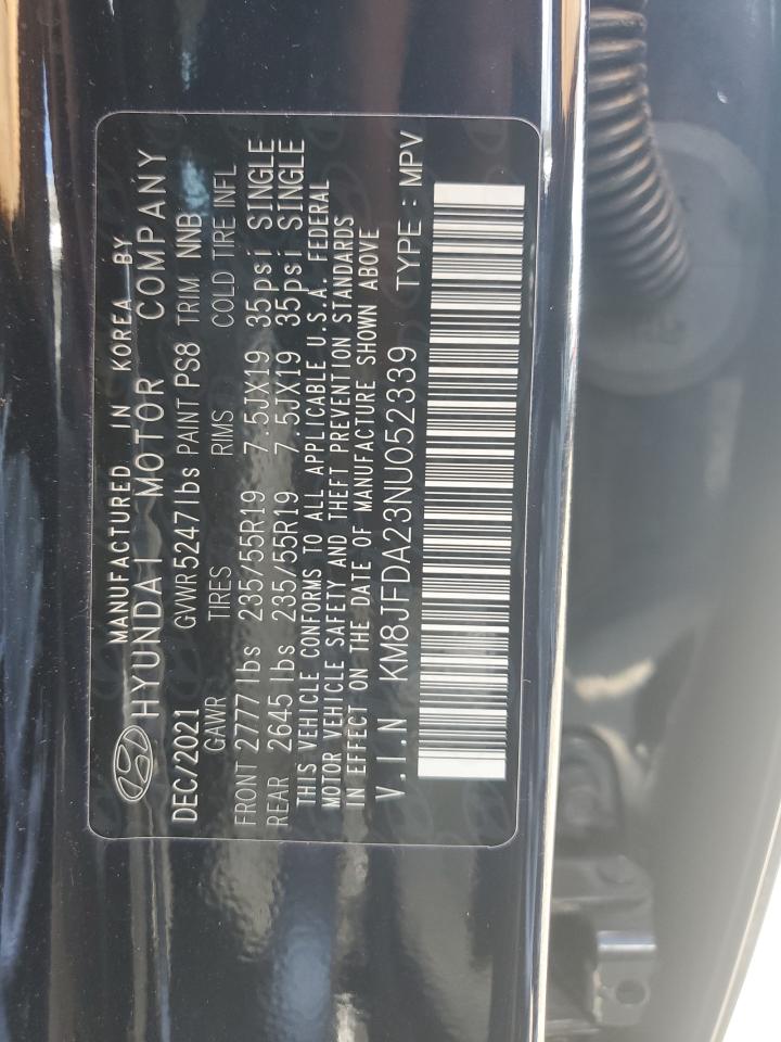 2022 Hyundai Tucson Limited VIN: KM8JFDA23NU052339 Lot: 71094055