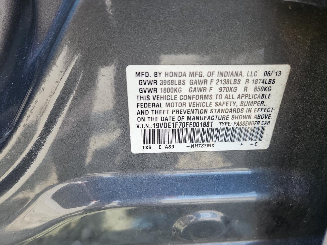 2014 Acura Ilx 20 Tech VIN: 19VDE1F70EE001881 Lot: 83840265