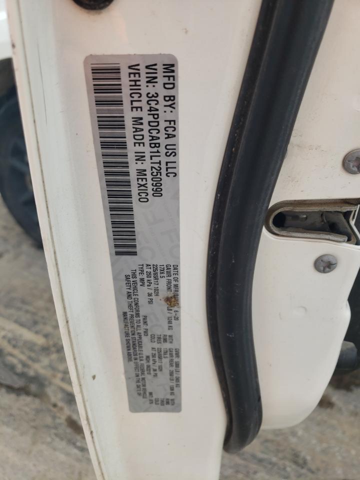 2020 Dodge Journey Se VIN: 3C4PDCAB1LT250990 Lot: 70660615