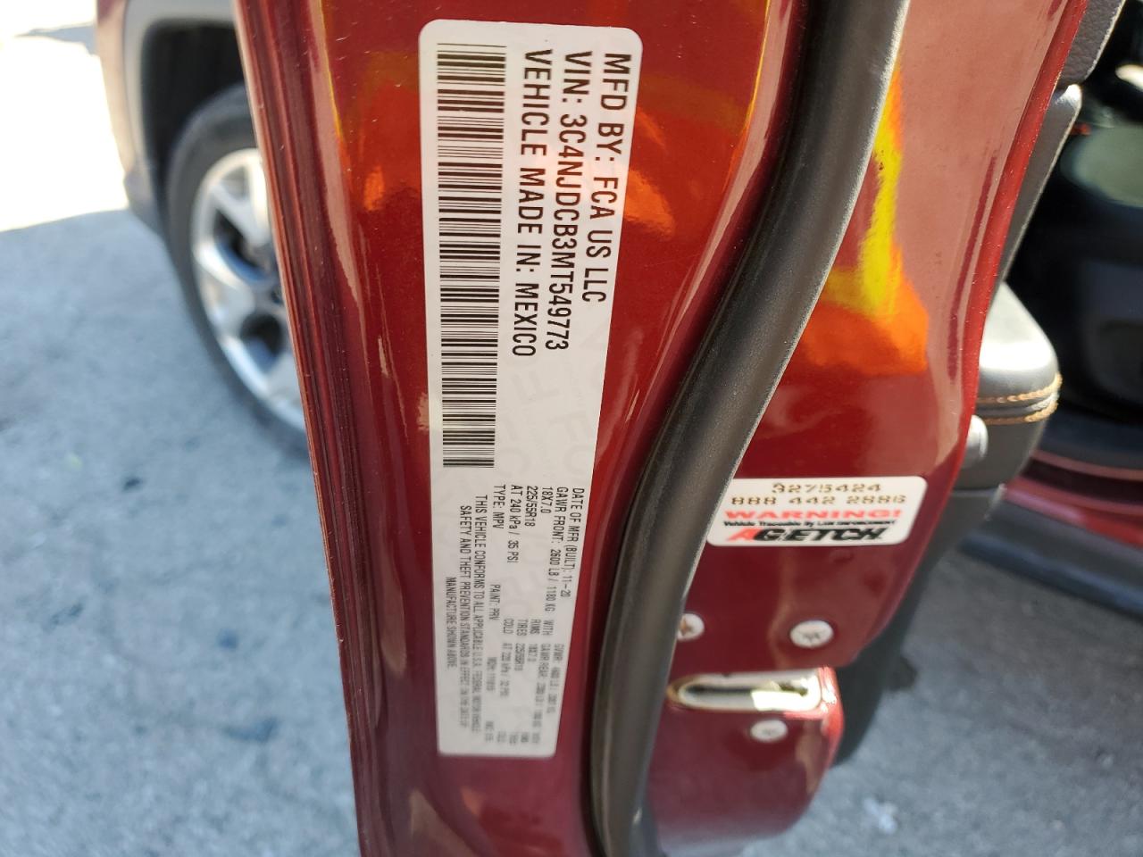 2021 Jeep Compass Limited VIN: 3C4NJDCB3MT549773 Lot: 80783775