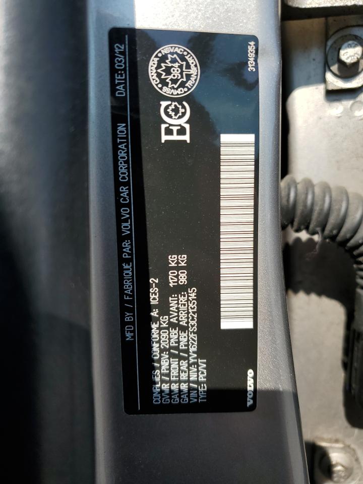 2012 Volvo S60 T5 VIN: YV1622FS3C2135145 Lot: 80211195