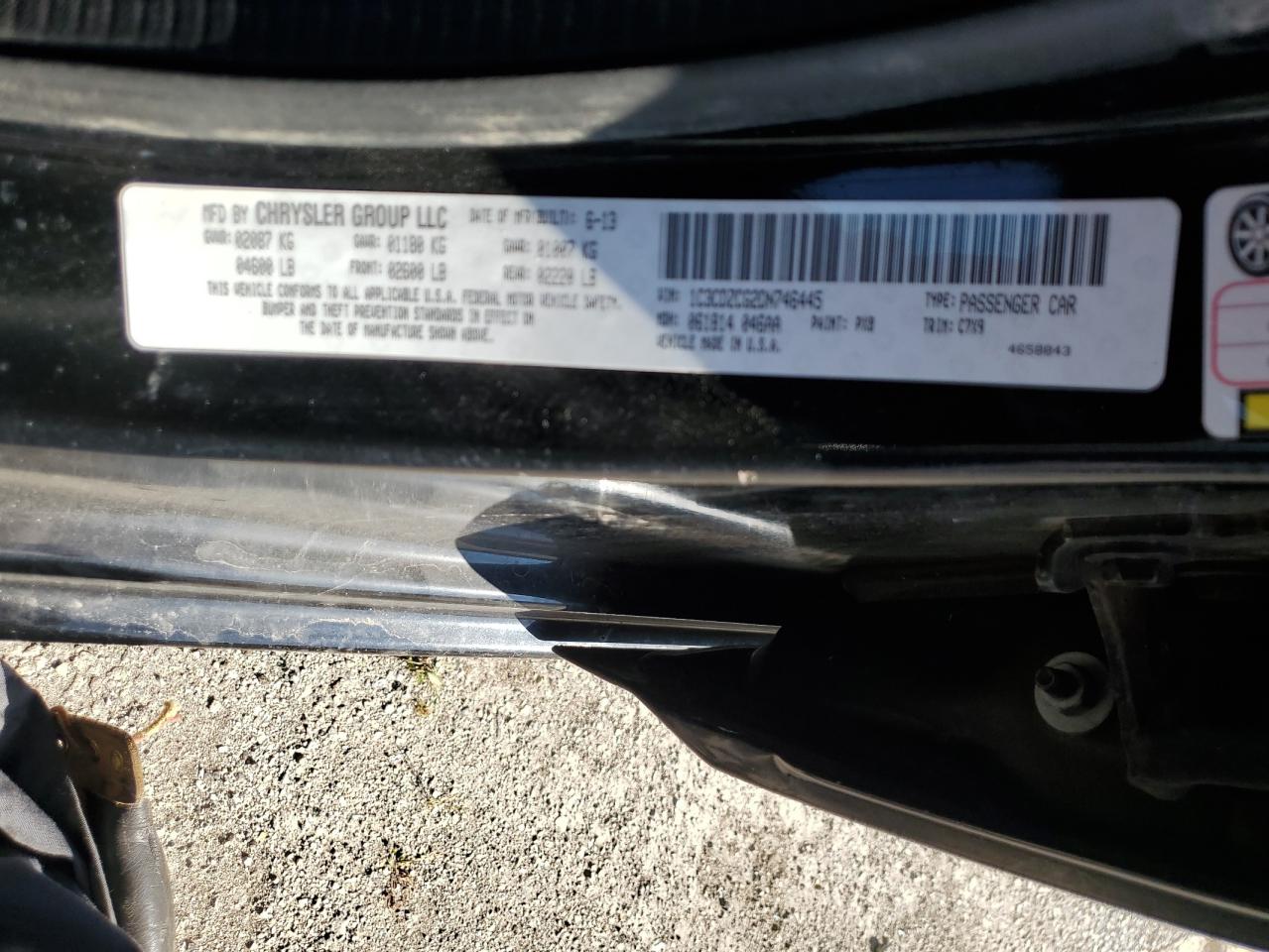 2013 Dodge Avenger Sxt VIN: 1C3CDZCG2DN746445 Lot: 84041215