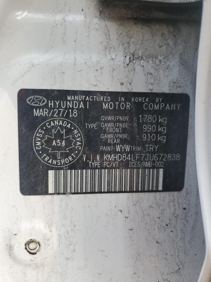 2018 Hyundai Elantra Sel VIN: KMHD84LF7JU672838 Lot: 83773805