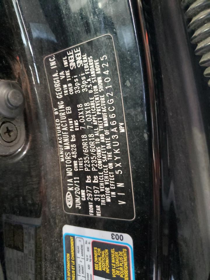2012 Kia Sorento Ex VIN: 5XYKU3A66CG210425 Lot: 81735315