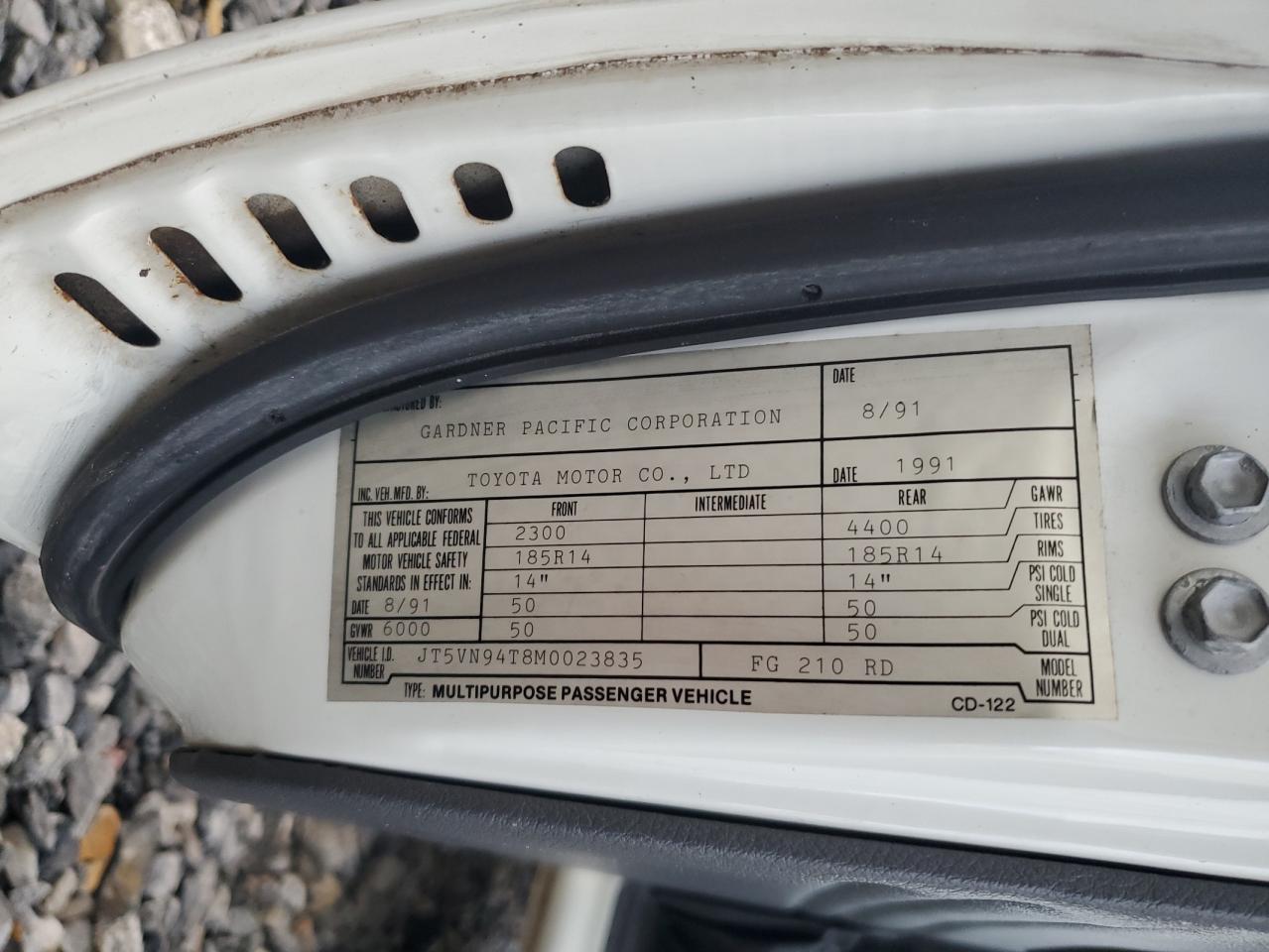 1991 Toyota Pickup Cab Chassis Super Long Wheelbase VIN: JT5VN94T8M0023835 Lot: 81660955