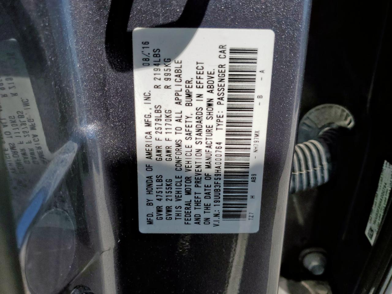 2017 Acura Tlx Tech VIN: 19UUB3F59HA000764 Lot: 80291175