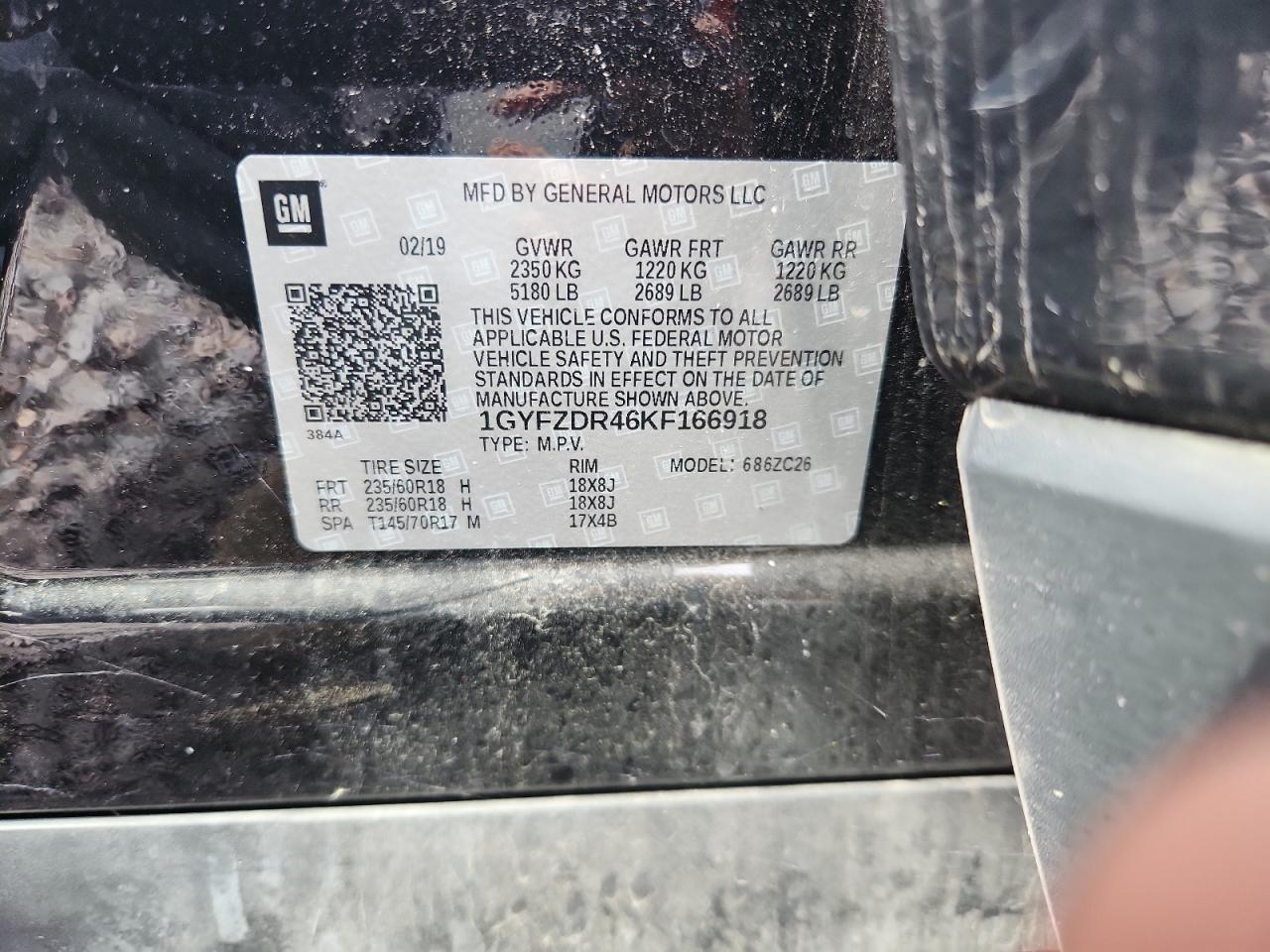 2019 Cadillac Xt4 Premium Luxury VIN: 1GYFZDR46KF166918 Lot: 81121895