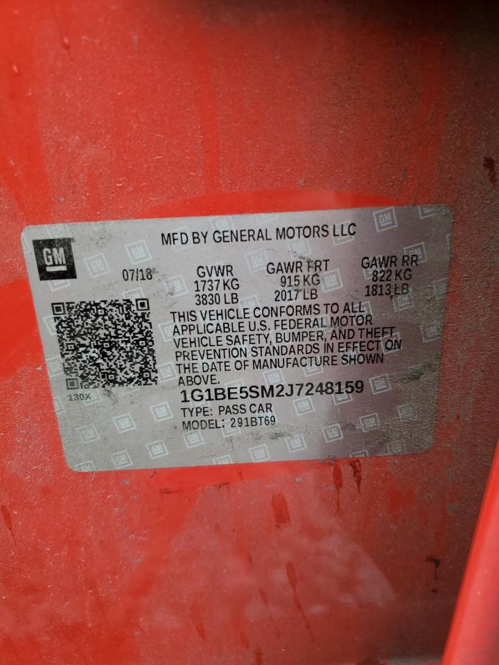 2018 Chevrolet Cruze Lt VIN: 1G1BE5SM2J7248159 Lot: 84165875