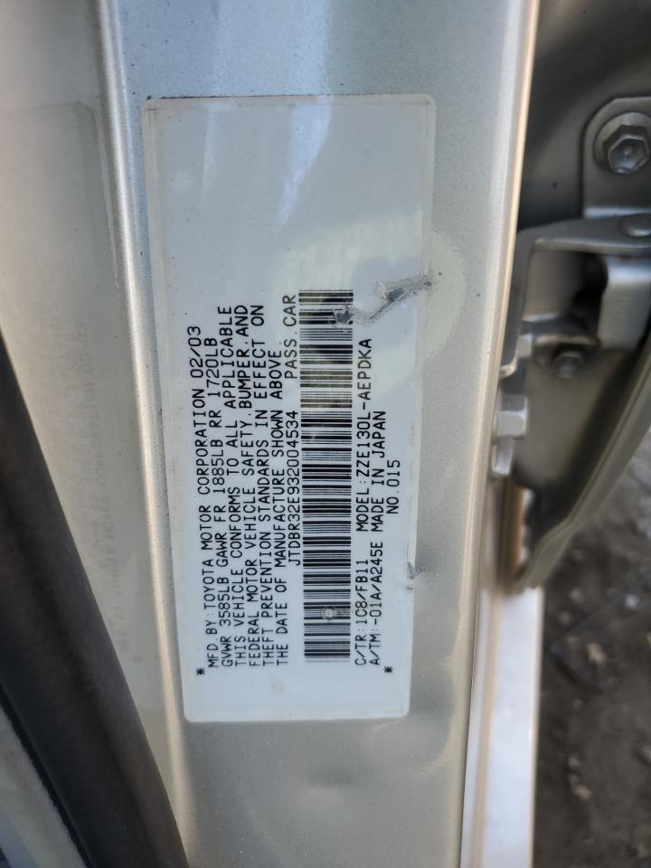 2003 Toyota Corolla Ce VIN: JTDBR32E932004534 Lot: 70568175