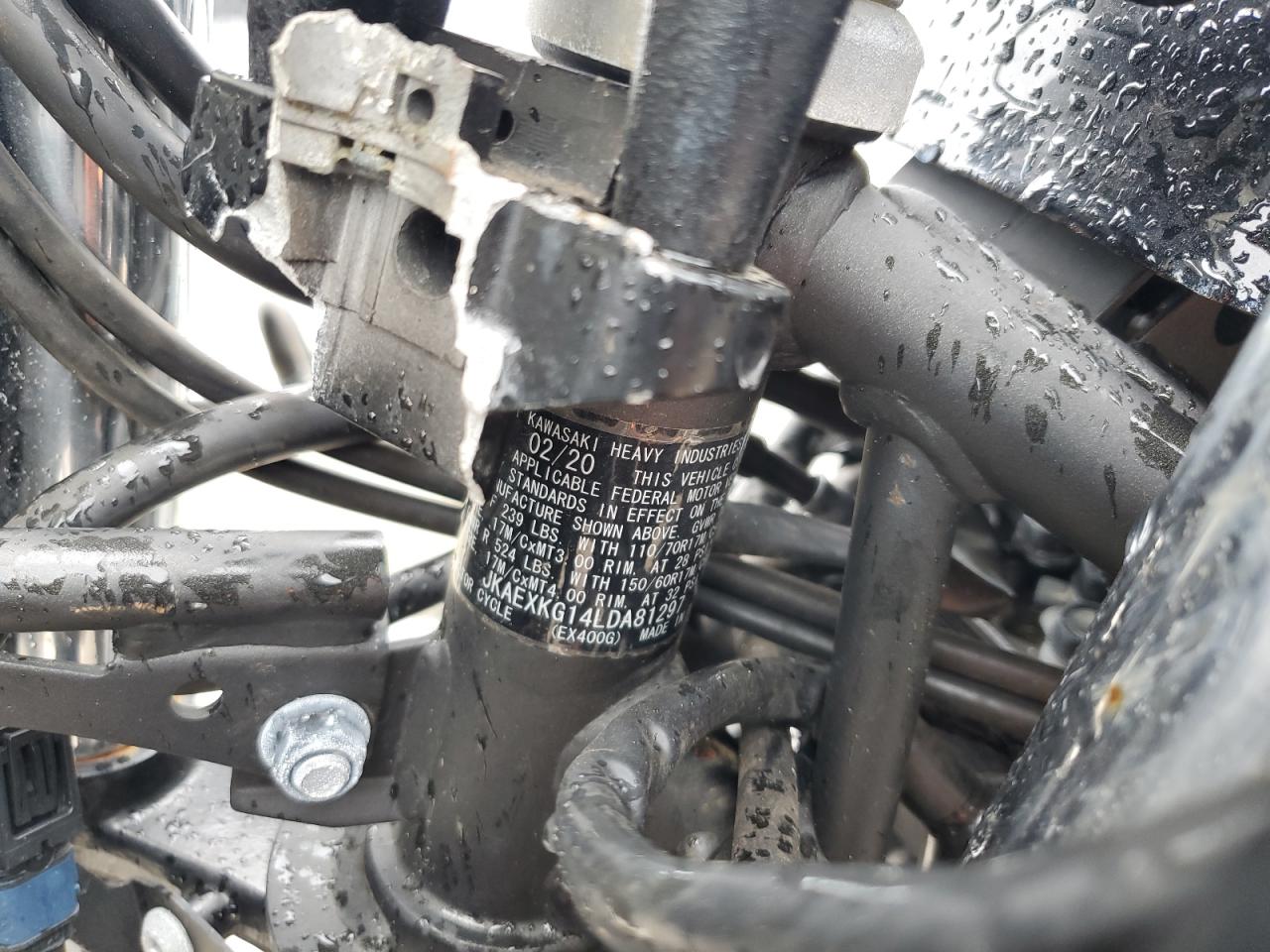 2020 Kawasaki Ex400 VIN: JKAEXKG14LDA81297 Lot: 84226925