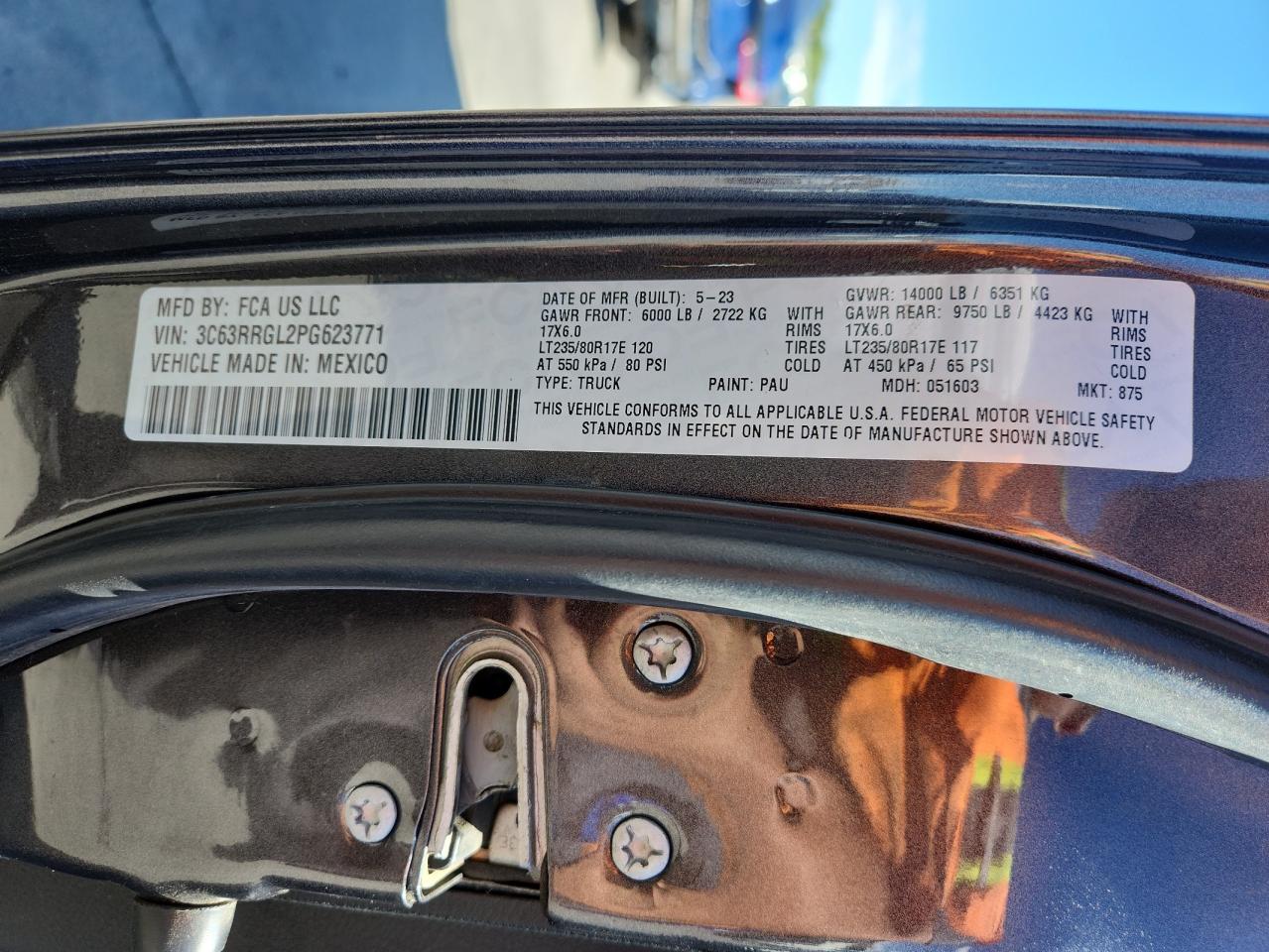 2023 Ram 3500 Tradesman VIN: 3C63RRGL2PG623771 Lot: 80296445