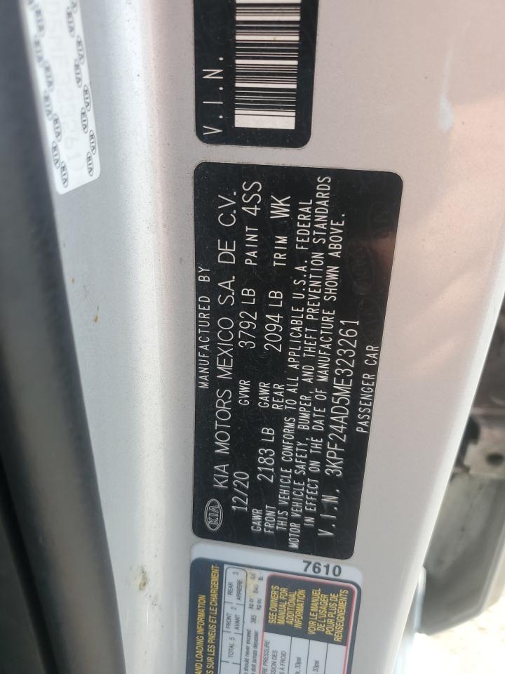 2021 Kia Forte Fe VIN: 3KPF24AD5ME323261 Lot: 83997965