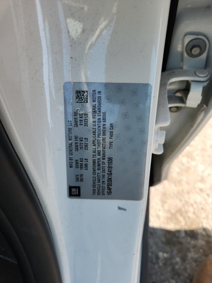 2016 Buick Verano VIN: 1G4PS5SK1G4181936 Lot: 71398255