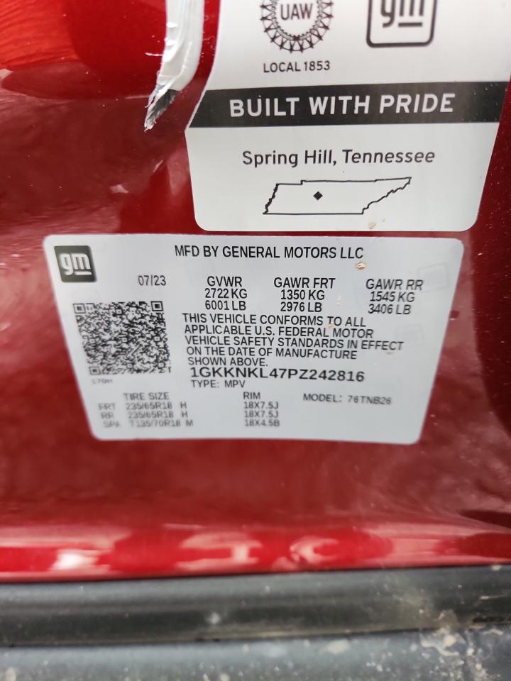2023 GMC Acadia Sle VIN: 1GKKNKL47PZ242816 Lot: 81562805